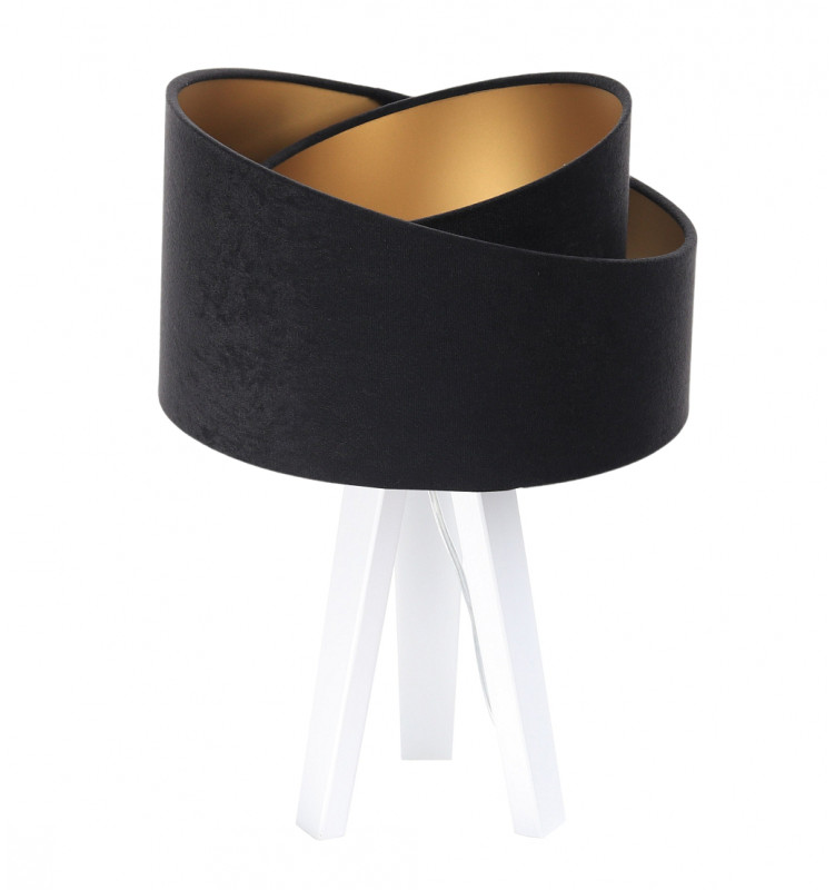 ImoLight Lampka stołowa mini-trójnóg biały Awena Czarno-złota 060s-009w