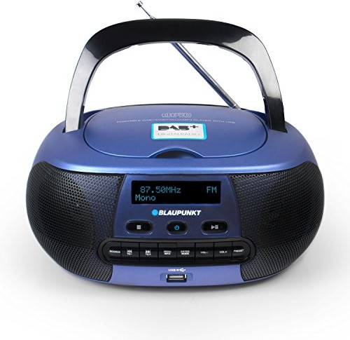 Blaupunkt BD 400 Boom Box z Digital Radio DAB +, RDS, CD Player, AUX IN dla dzieci, USB, MP3 Blau 4056591000871