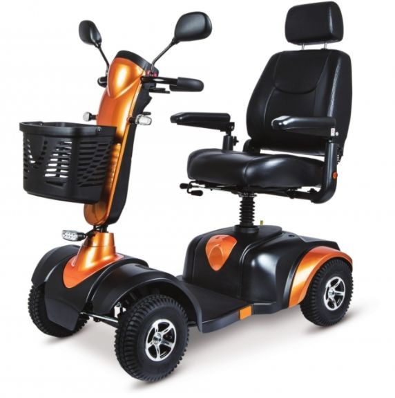 Meyra Wózek inwalidzki - skuter elektryczny ułatwiający poruszanie w terenie - prosty w obsłudze panel sterujący, komfortowe siedzisko + oświetlenie + klaks
