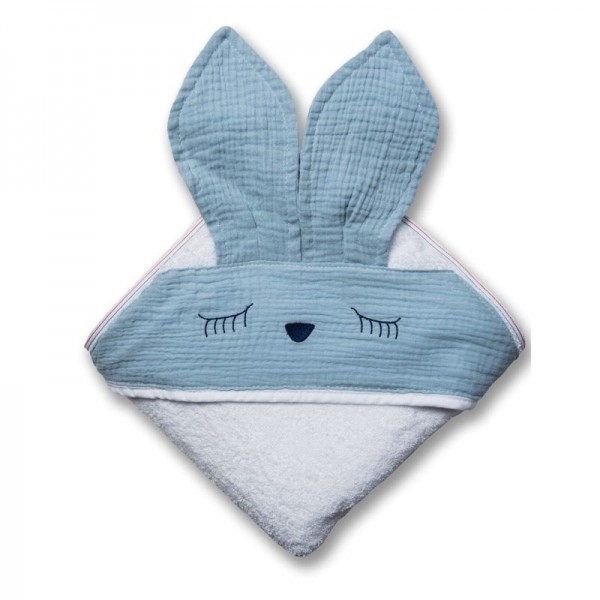 Hi Little One Hi Little One - Hi Little One  -  Ręcznik z Kapturem 100 x 100 Sleepy Bunny Hooded Bath Towel Baby Blue