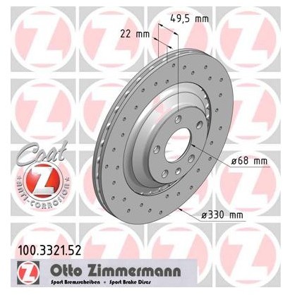 Zimmermann Tarcza hamulcowa 100.3321.52