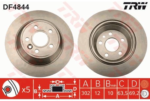 TRW Tarcza hamulcowa DF4844