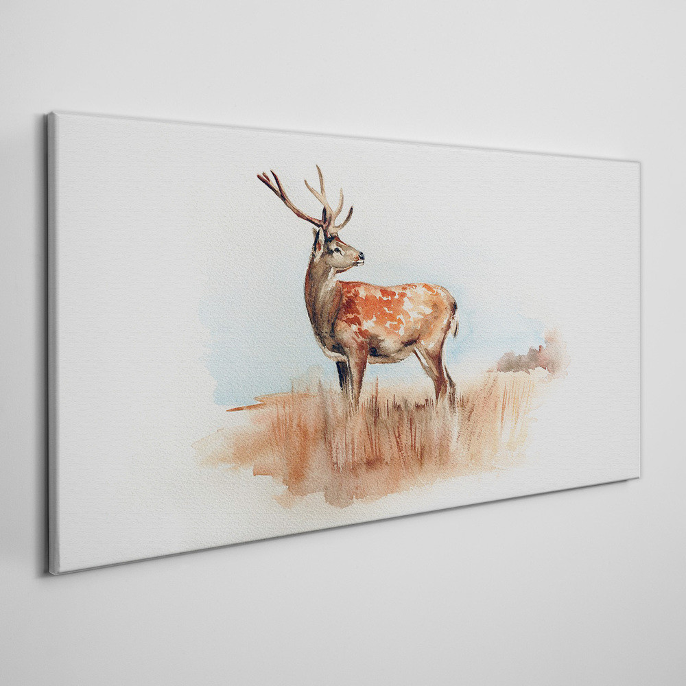 PL Coloray Obraz Canvas Akwarela Zwierzę Jeleń 120x60cm