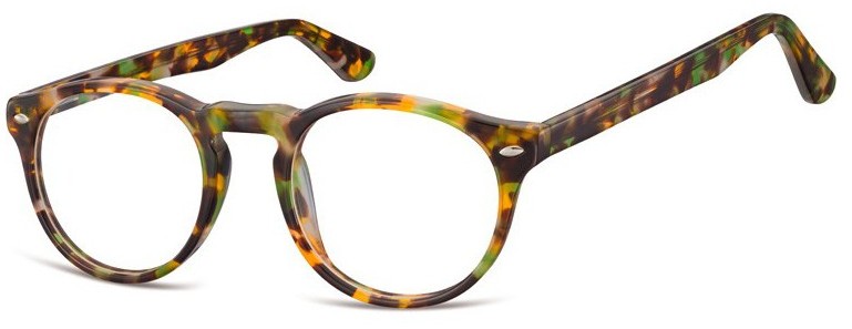 Sunoptic Okrągłe okulary oprawki zerowki korekcyjne AC46D