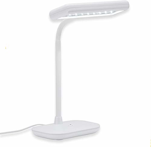 Briloner Leuchten lampa biurkowa LED, światło dzienne 6500 K, 800 lumenów, 7,5 W, obrotowa i wychylna szyjka, biała, 44 x 23 x 12 cm