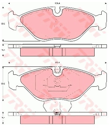 TRW Zestaw klocków hamulcowych, hamulce tarczowe GDB969