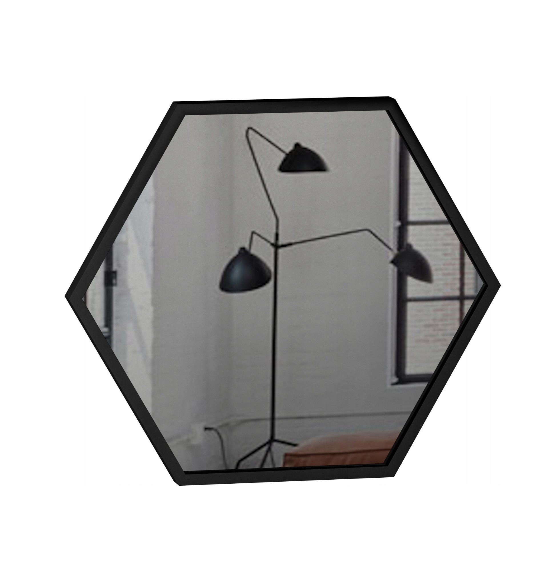 Lustro Hexagon styl skandynawski 50 cm