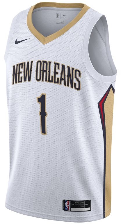 Nike Koszulka NBA Swingman Zion Williamson Pelicans Association Edition 2020 - Biel CW3601-107