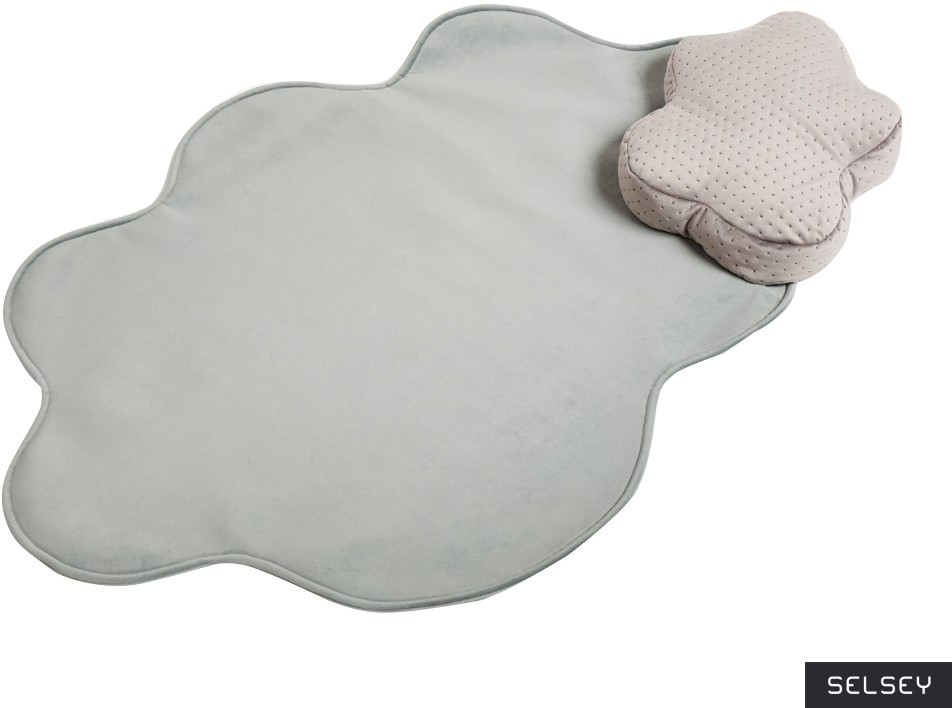 SELSEY Mata dziecięca Cozie w kształcie chmurki z poduszką miętow