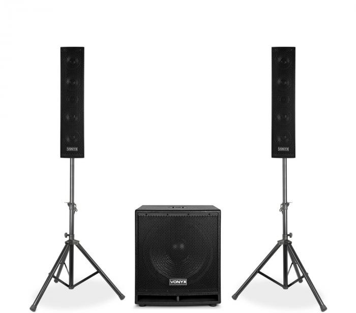 Vonyx Vonyx VX880BT 2.1 Zestaw aktywnych kolumn nagłośnieniowych 1000 W 15", 2 x 8", USB/ SD/ MP3/ BT 170.107
