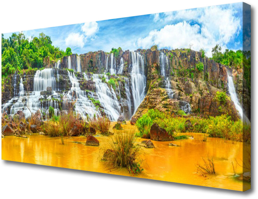 PL Tulup Obraz Canvas Wodospad Drzewa Natura 120x60cm