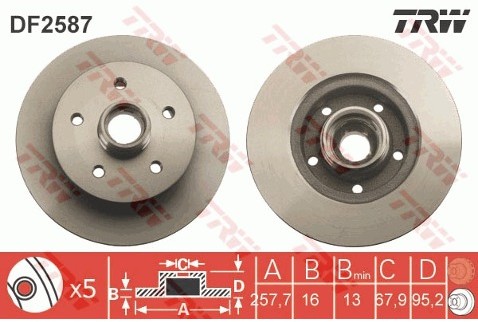 TRW Tarcza hamulcowa DF2587