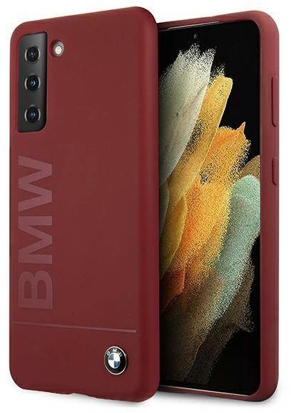 BMW Etui BMHCS21SSLBLRE S21 G991 czerwony/red hardcase Silicone Signature Logo hurtel-68981-0