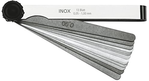 HELIOS-PREISSER Helios Preisser 0607203 Szczelinomierz ze stali nierdzewnej, 20 kartek, 0,05  1 MM, 100 MM