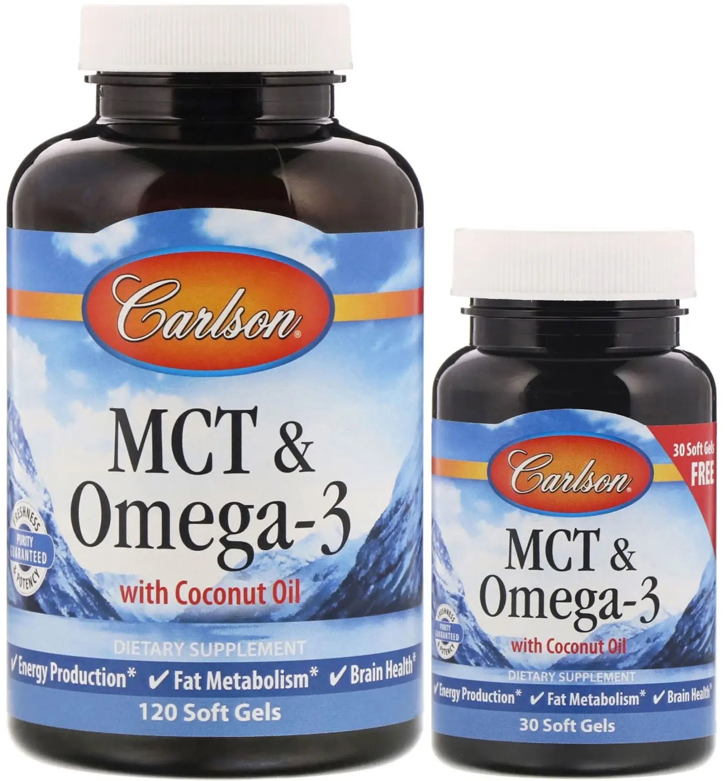 CARLSON LABS CARLSON LABS MCT & Omega-3 120 + 30 Kapsułek żelowych