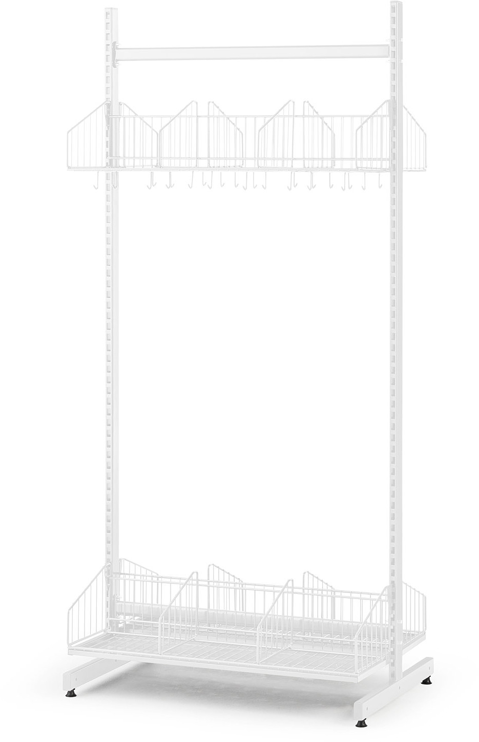 AJ Produkty Podłogowy regał do szatni TRD, moduł podstawowy, 900x2000 mm, biały
