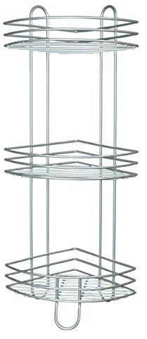 Rayen rayen 2070 regał narożny Regał pod prysznic, 3 półki, 69 x 22 x 22 cm, srebrny 2070