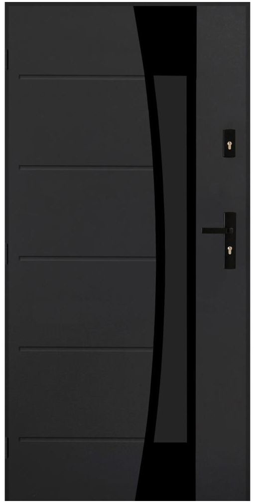 Pantor Drzwi zewnętrzne stalowe Lyon czarno antracytowe 90 lewe