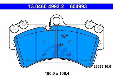 ATE Klocki hamulcowe - komplet 13.0460-4993.2