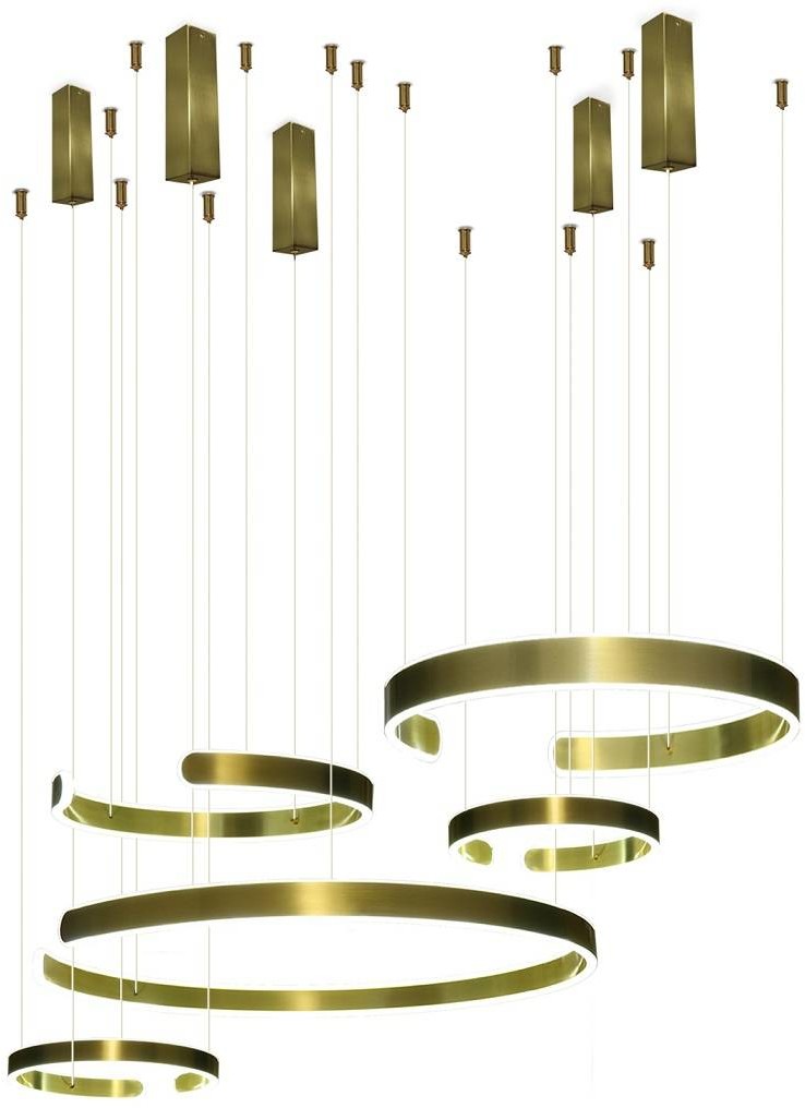 Decorativi Lampa LED duża do salonu 326W złota okręgi 543 na pilota Decorativi 543