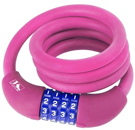M-Wave DS 12.10 S zamek rowerowy spiralny, różowy, jeden rozmiar 231068
