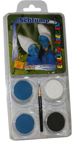 Eulenspiegel Profi-Schminkfarben GmbH Eulenspiegel 204399  zestaw -częściowy schlump makijażu, pędzel i zgodnie z instrukcją, 4 kolorów 4028362204399