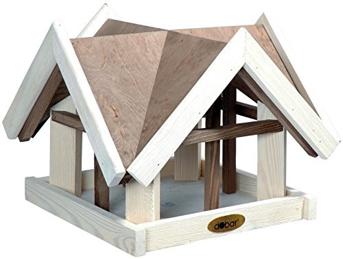 Luxus-Vogelhaus Luksusowy domek dla ptaków w stylu Antique finish (skratcht) z lazurowanego drewna sosnowego, Shabby Landhaus, brązowy/biały