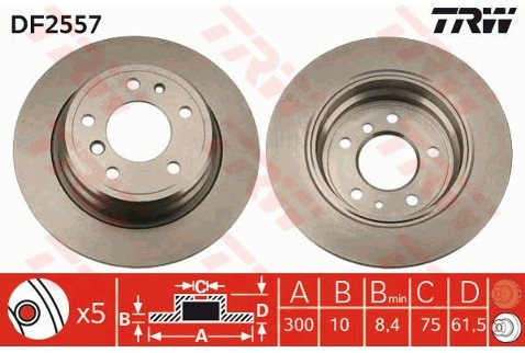 TRW Tarcza hamulcowa DF2557