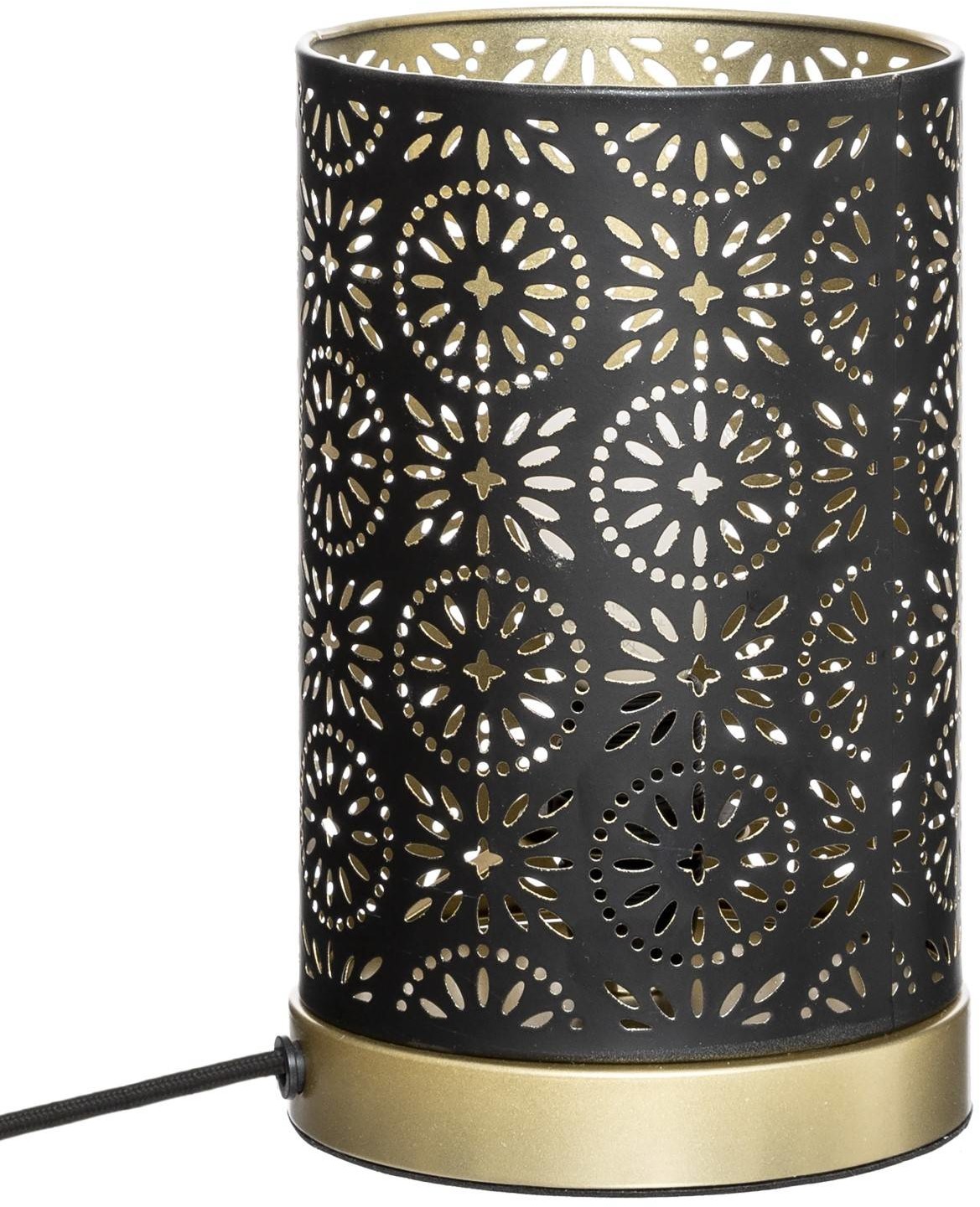 Lampa stołowa z ażurowym kloszem GYPSY 13 cm czarno-złota 173201