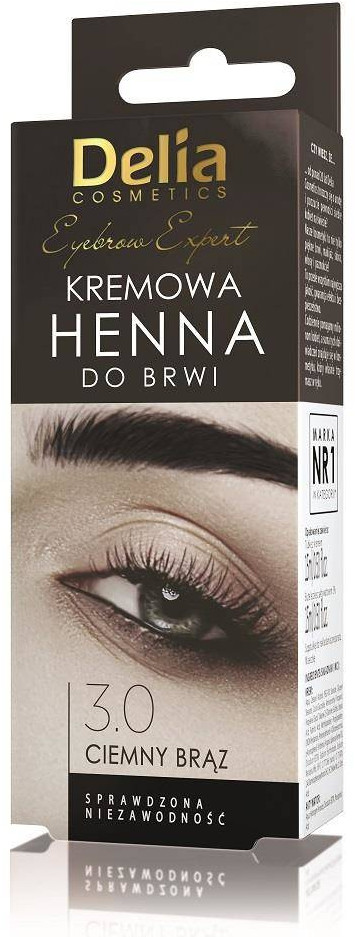 Delia Eyebrow Expert kremowa henna do brwi 3.0 Ciemny Brąz 15ml 98742-uniw