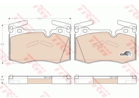 TRW Zestaw klocków hamulcowych, hamulce tarczowe GDB1948