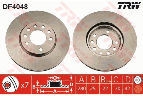 TRW Tarcza hamulcowa DF4048