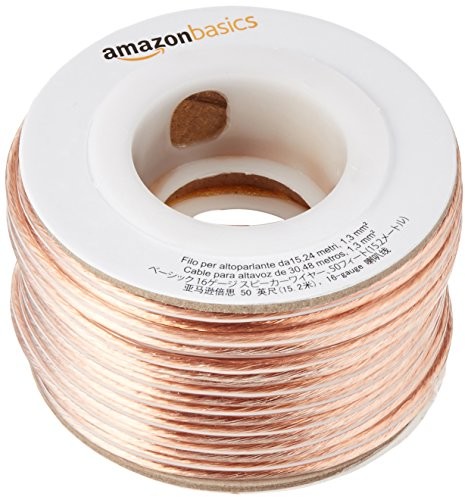 AmazonBasics kabel głośnikowy grubość 1,3 mm/16 Gauge, długość 15,24 m SW50ft