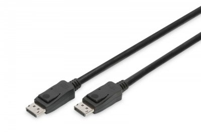 Assmann Kabel połączeniowy DisplayPort z zatrzaskami 8K 30Hz UHD Typ DP/DP M/M czarny 1m (984-001333)