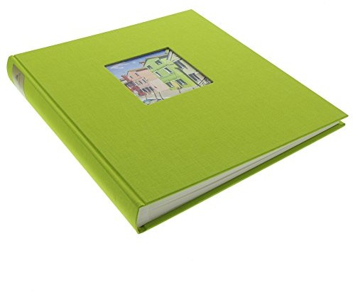 Goldbuch Album z albumem Bella Vista z wycięciem w oknach, pościel, 30 x 31 cm, 60 białych stron z przekładkami z pergaminy, zielony, 27896 27 896