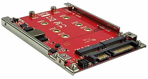 Roline onic 16.01.4145 M.2 do SATA III SSD H/W Adapter, 2x M.2 NGFF SSD, do łodzi i RAID Czerwony 16014145