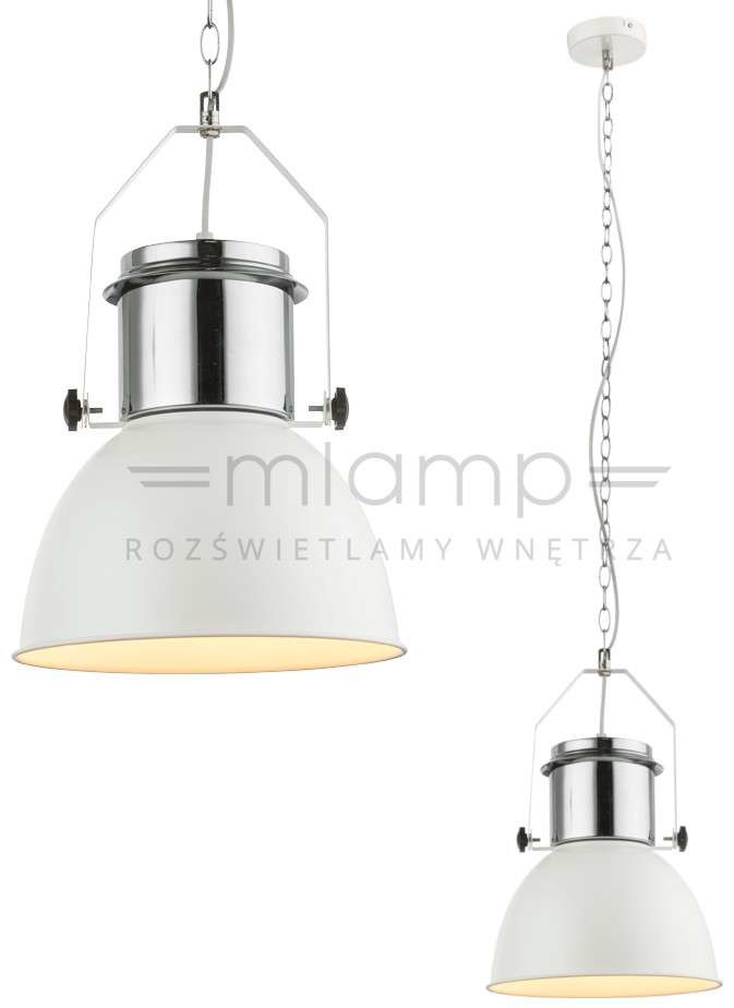 Globo Lighting LAMPA wisząca KUTUM 15281 industrialna OPRAWA zwis na łańcuchu loft biały 15281