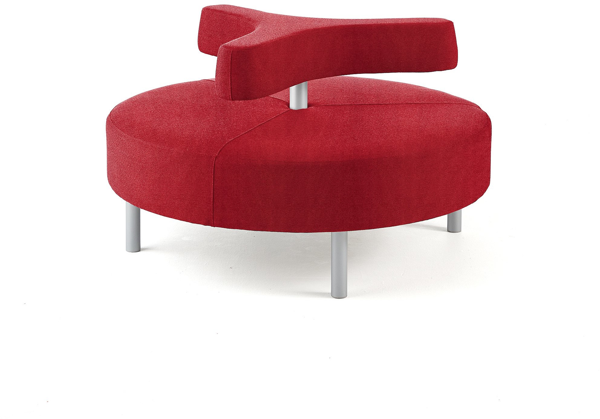 AJ Produkty Siedzisko DOT, 3-ramienne oparcie,  1300 mm, tkanina Medley, czerwony