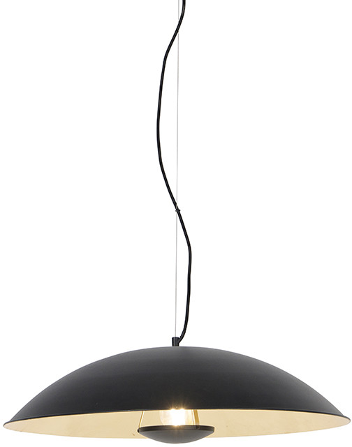 QAZQA Vintage lampa wisząca czarna ze złotem 60 cm - Emilienne Novo