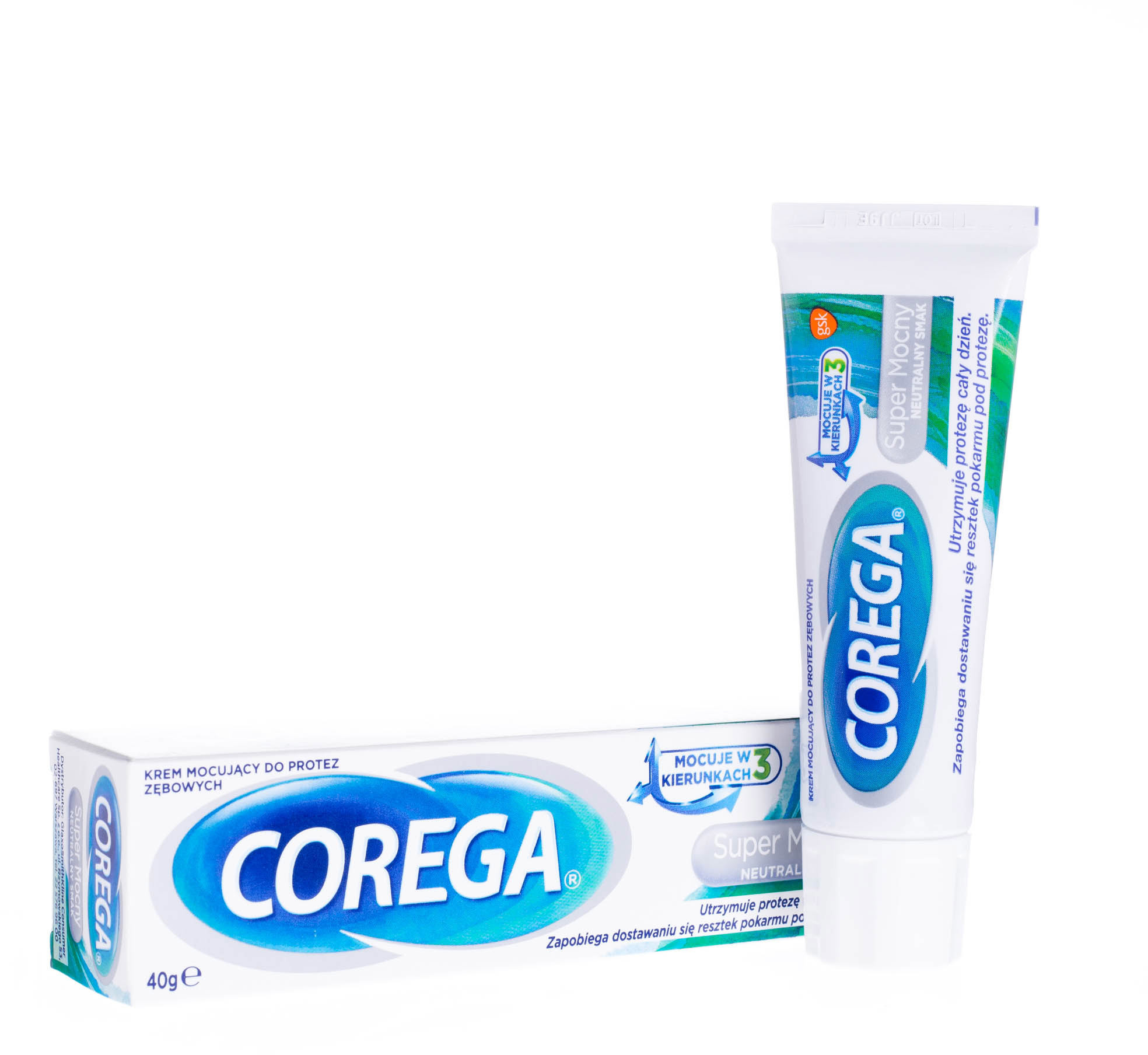 GlaxoSmithKline Corega, krem mocujący do protez zębowych Neutralny Smak, 40 g