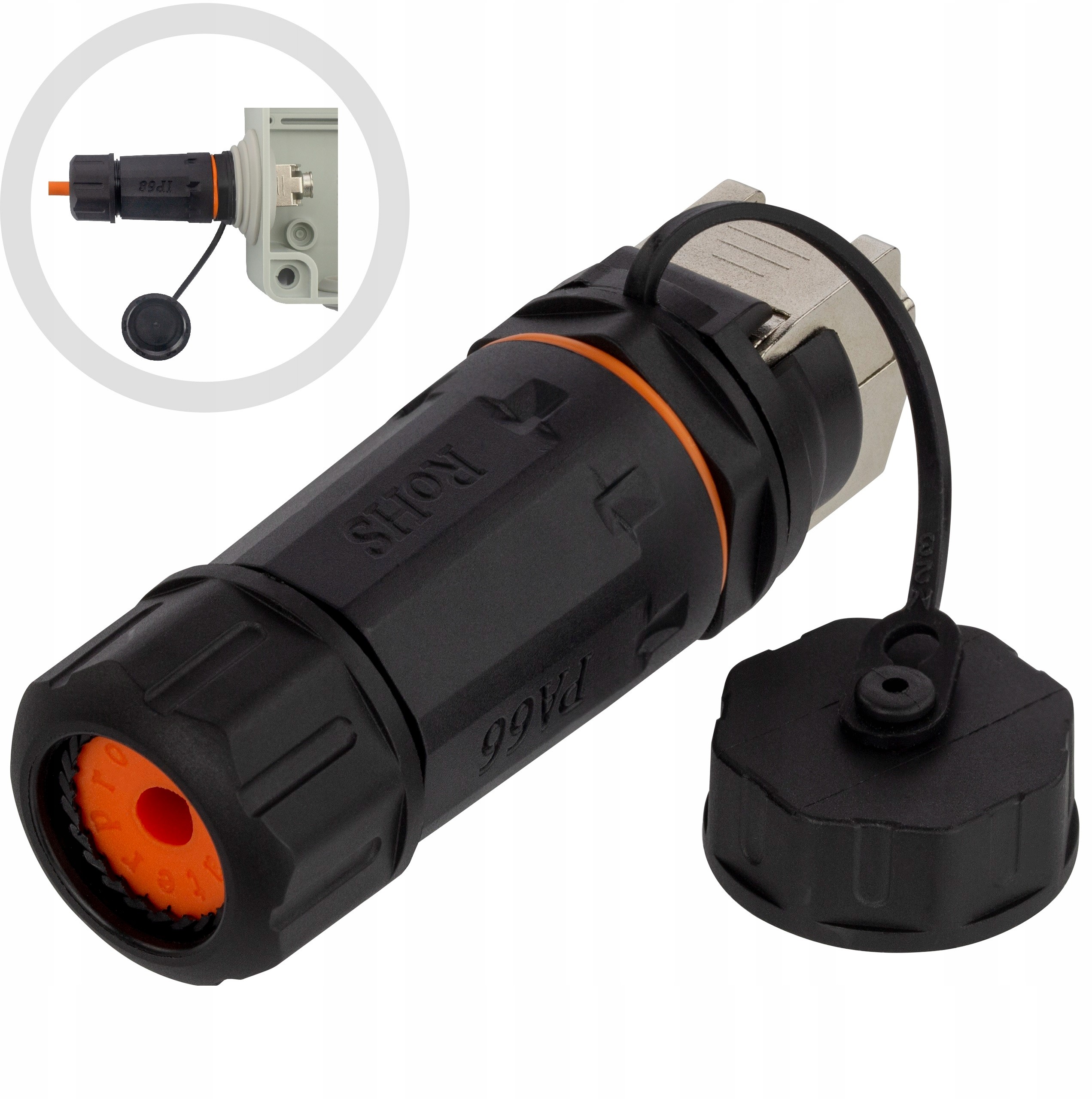 Neku Gniazdo RJ45 do puszki Ftp Stp kat.6A IP68