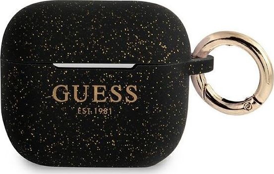 Guess Guess GUA3SGGEK AirPods 3 cover czarny/black Silicone Glitter GUE1102BLK
