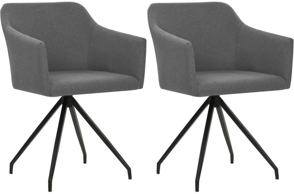 vidaXL Krzesła do jadalni, 2 szt., obrotowe, jasnoszare, materiałowe