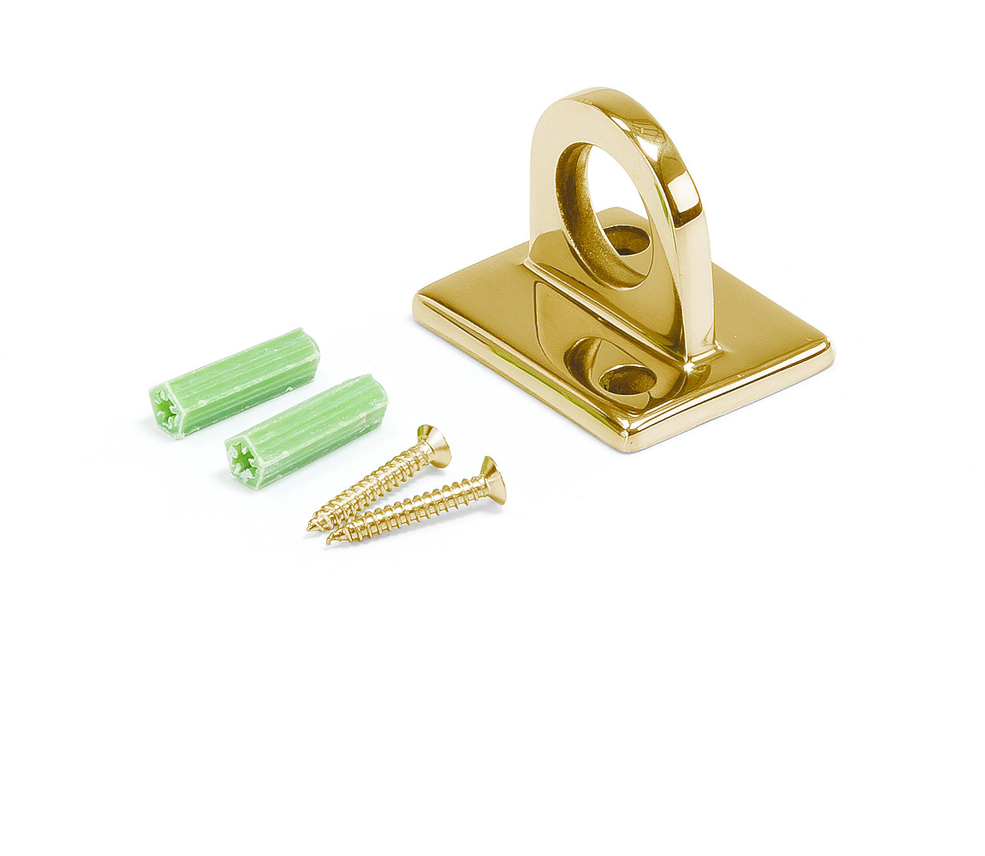 AJ Produkty Uchwyt ścienny do tworzenia barier przy pomocy sznura, Kolor: mosiądz