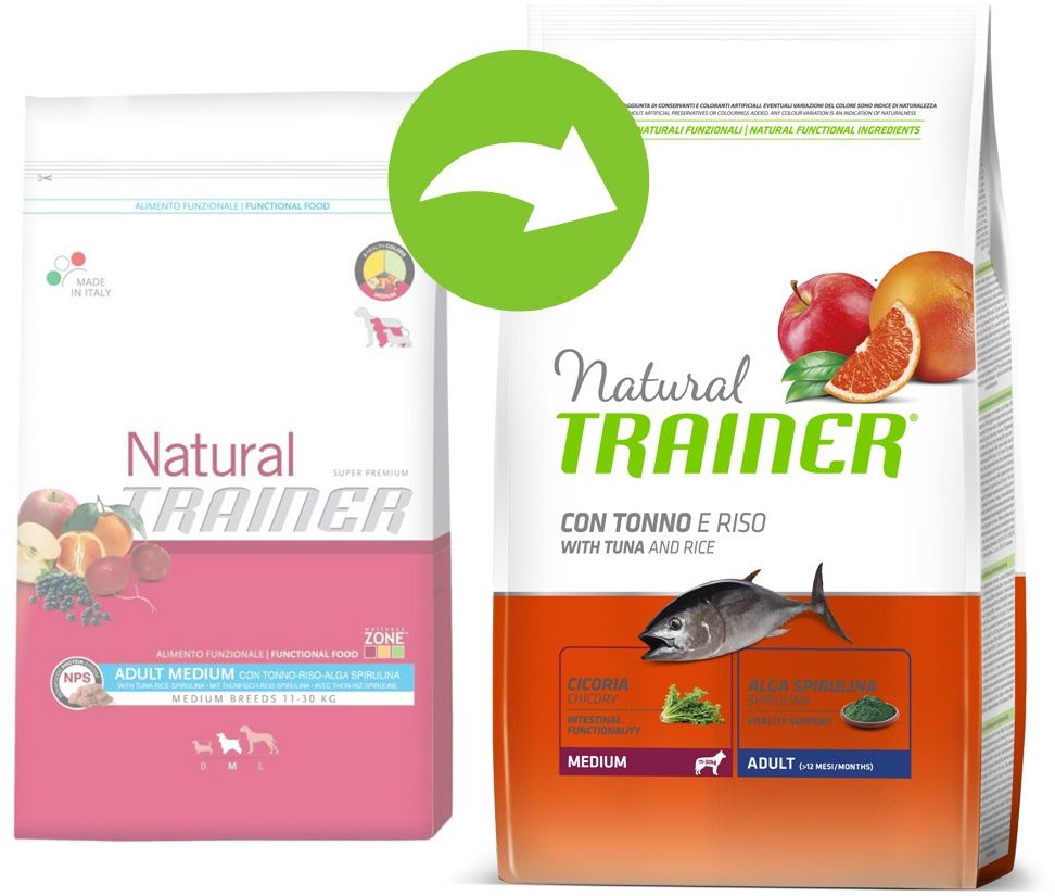 Trainer Natural Dog Trainer Natural Adult Medium tuńczyk ryż i spirulina 12 kg