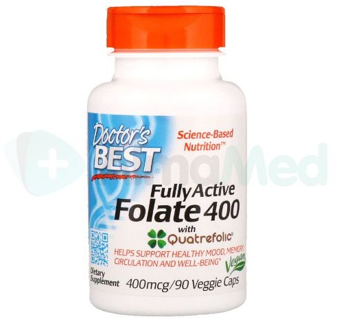 Doctor`s Best Doctor's Best Fully Active Folian 400 Quatrefolic - 400 mcg 90 kaps.