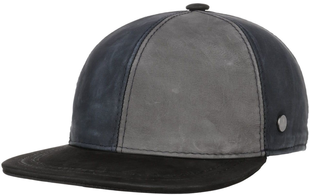 Czapka ze Skóry 6 Panel Tricolour by Lierys, szary, S/M (55-57 cm)