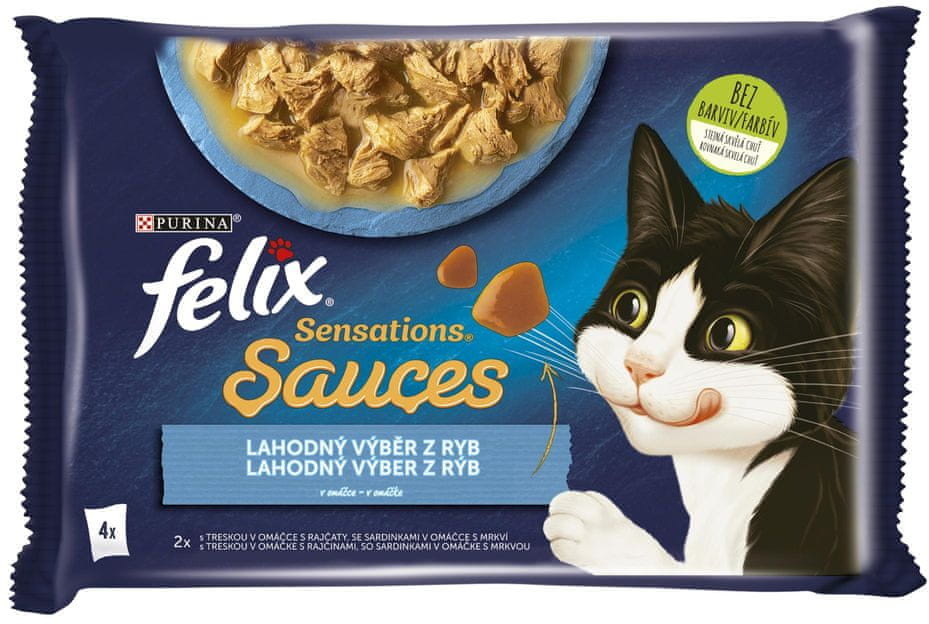Purina Felix karma dla kota Sensations Sauces dorsz i sardynki 12(4x85g)