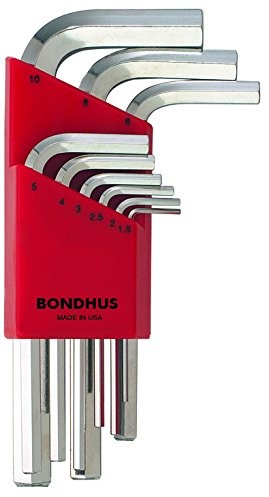Bondhus Zestaw bondhus pod różnym kątem klucz sześciokątny hlx9msb metryczny, 9-częściowy, krótki, 16299 16299