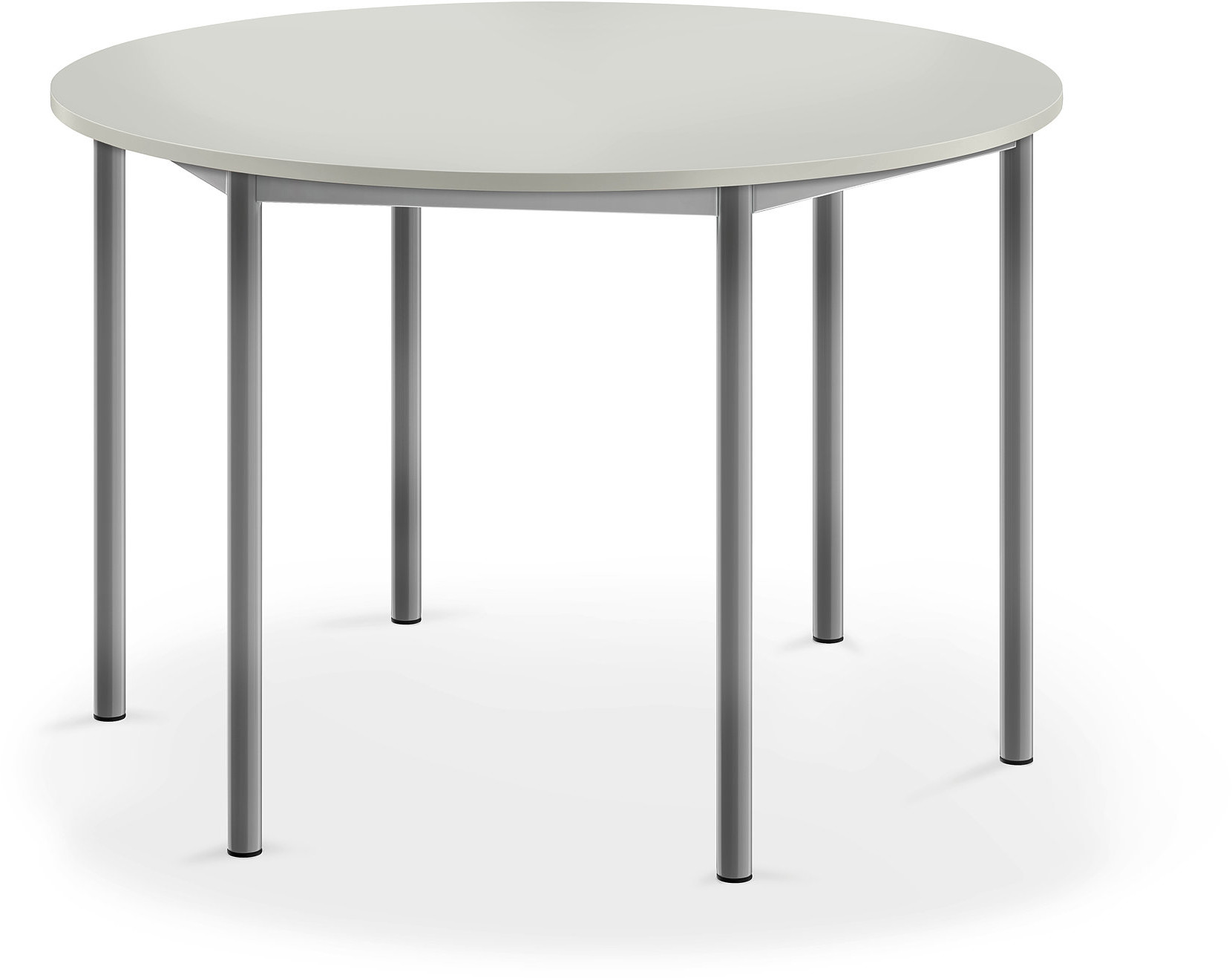 AJ Produkty Biurko BORS, okrągłe, 1200x760 mm, szary laminat, szary aluminium